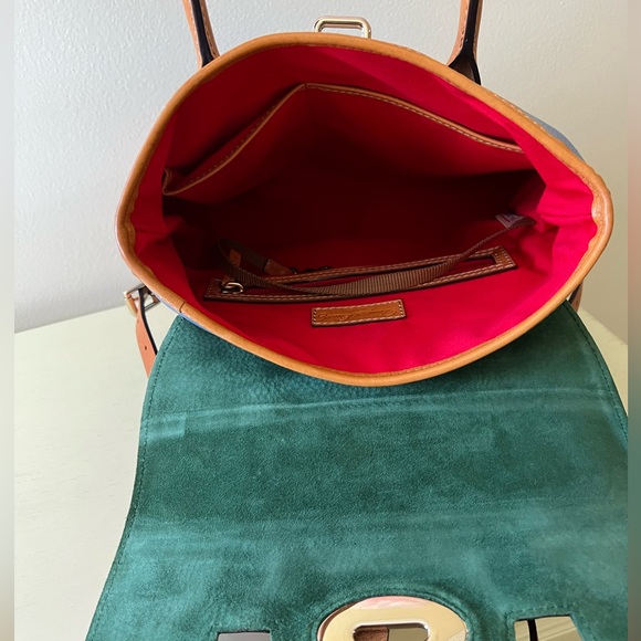 Dooney&Bourke All weather Leather Backpack with Contrast Suede Accent in Flap. - Picture 13 of 13